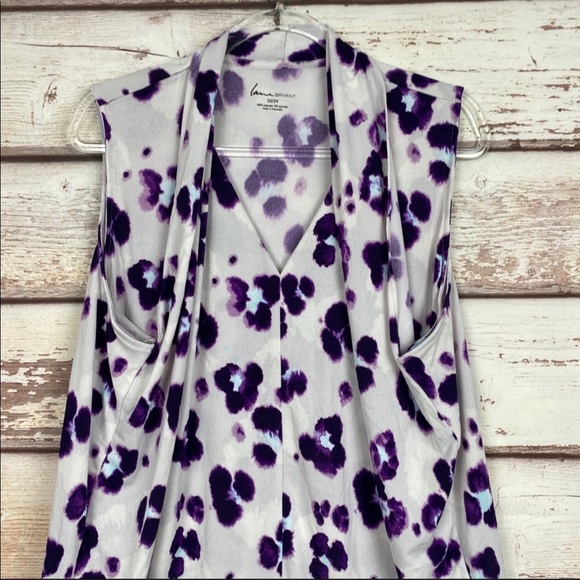 Lane Bryant lavendar cheetah drape blouse 22/24 - Picture 3 of 12